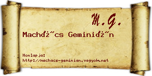 Machács Geminián névjegykártya
